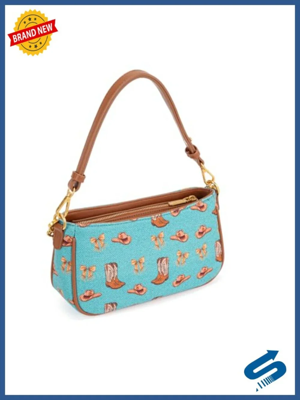 Western Hobo Clutch Purse with Chain Strap Canvas Shoulder Bag